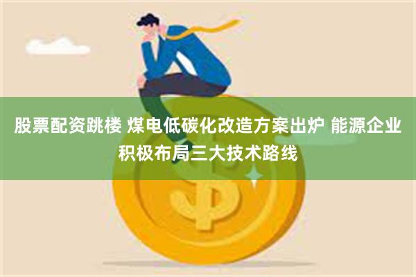 股票配资跳楼 煤电低碳化改造方案出炉 能源企业积极布局三大技术路线