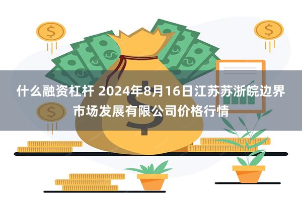 什么融资杠杆 2024年8月16日江苏苏浙皖边界市场发展有限公司价格行情