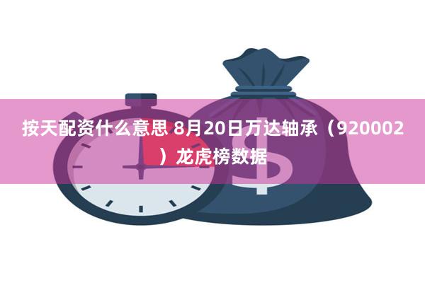 按天配资什么意思 8月20日万达轴承（920002）龙虎榜数据