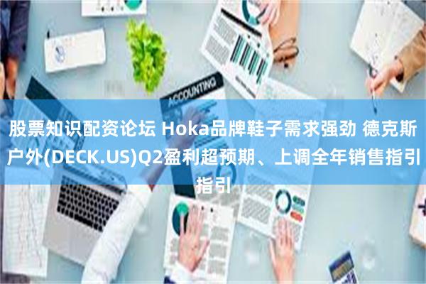 股票知识配资论坛 Hoka品牌鞋子需求强劲 德克斯户外(DECK.US)Q2盈利超预期、上调全年销售指引